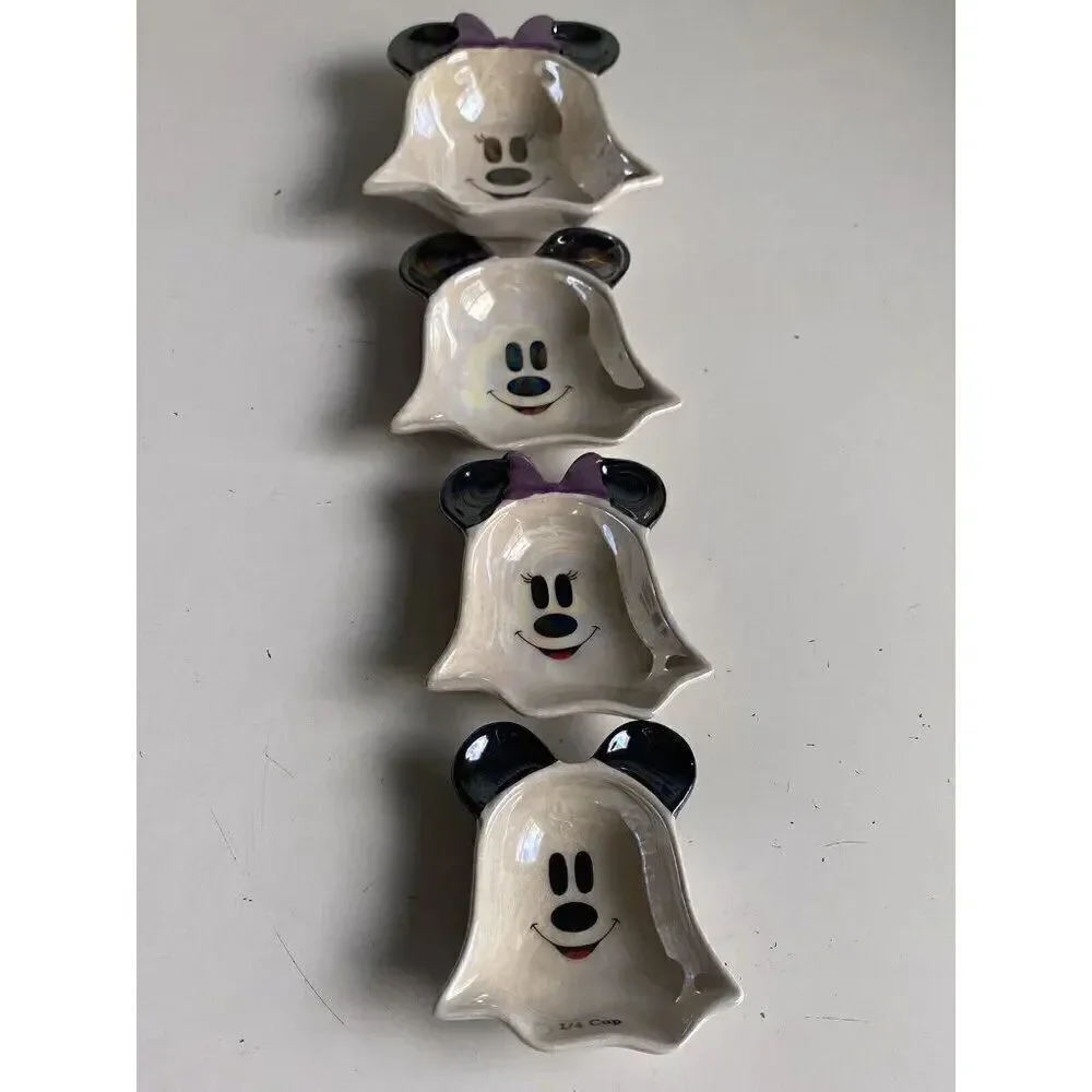 Set Of 4 Disney Mickey & Minnie Mouse‎ Halloween Ghost Iridescent Measuring Cups